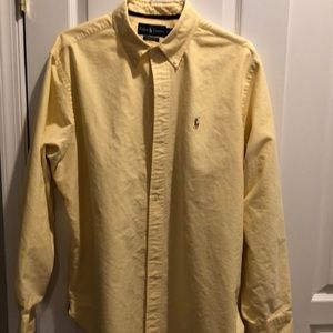 Polo Ralph Lauren Mens XL Dress Shirt, Yellow